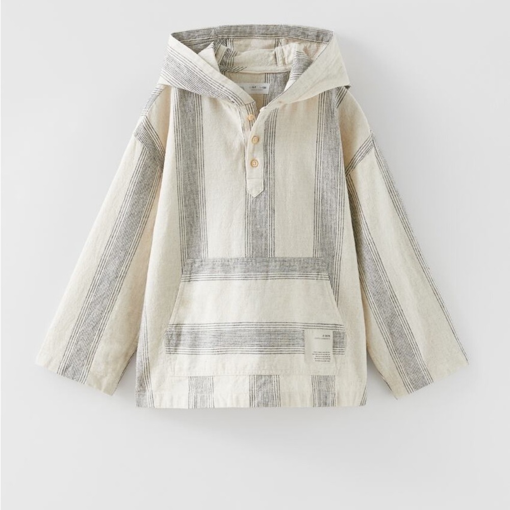 Zara boys hooded long sleeve shirt Sz 11-12
